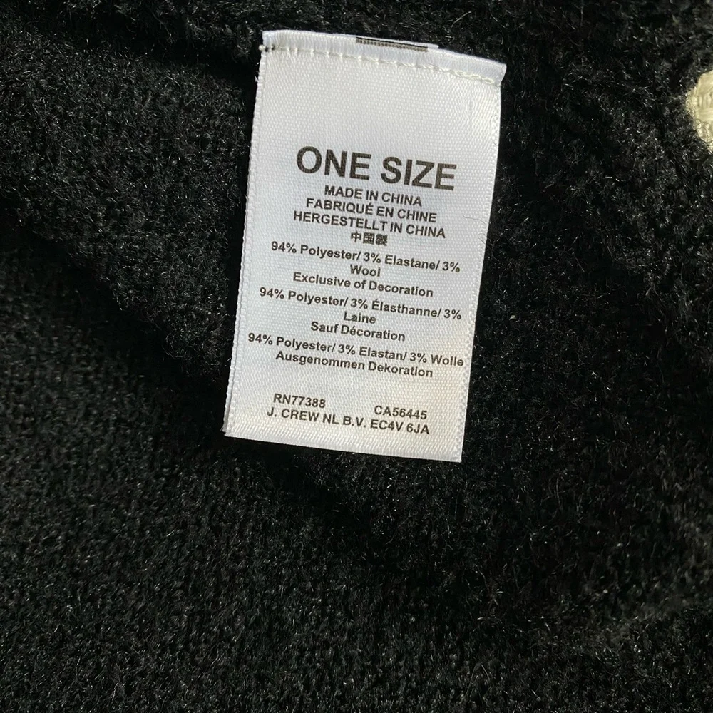 J Crew Sweater Women’s Medium Wool Black Button Neck Poncho